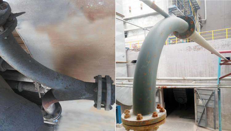 恒峰g22牌耐磨陶瓷输灰管道的乐成案例