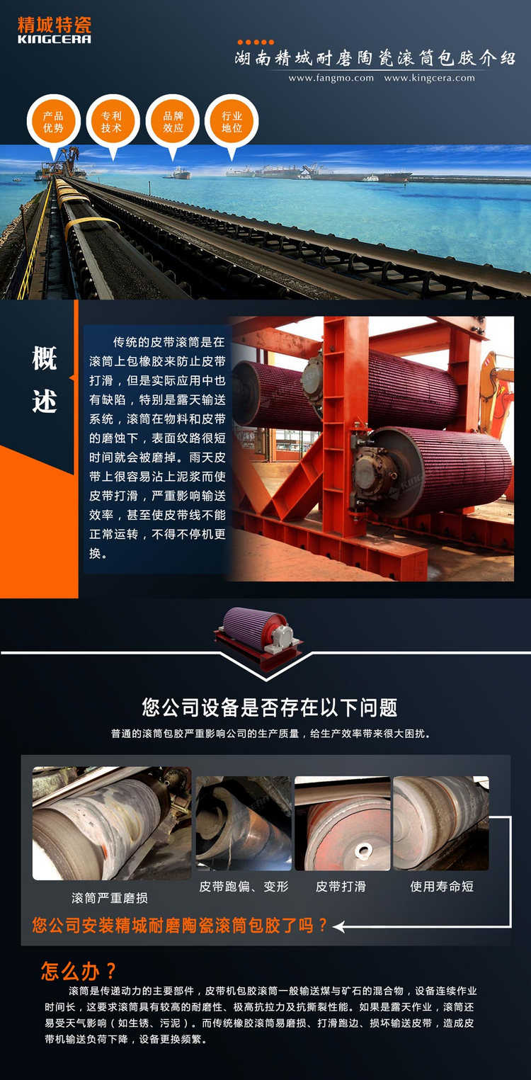 恒峰g22特瓷陶瓷滚筒包胶与工艺流程